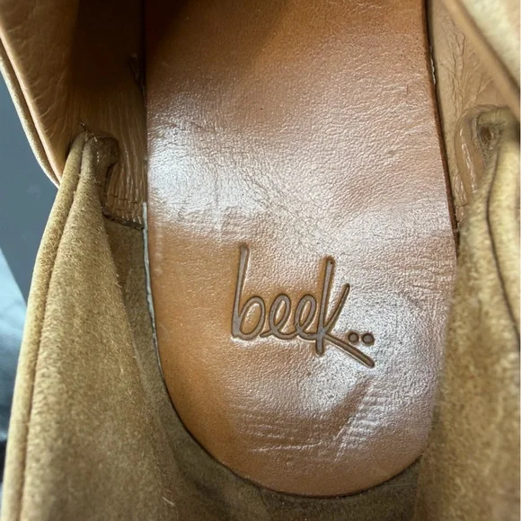 Beek Puffin booties in saddle vegetable-tanned leather beige sz 8.5 - Picture 5 of 7